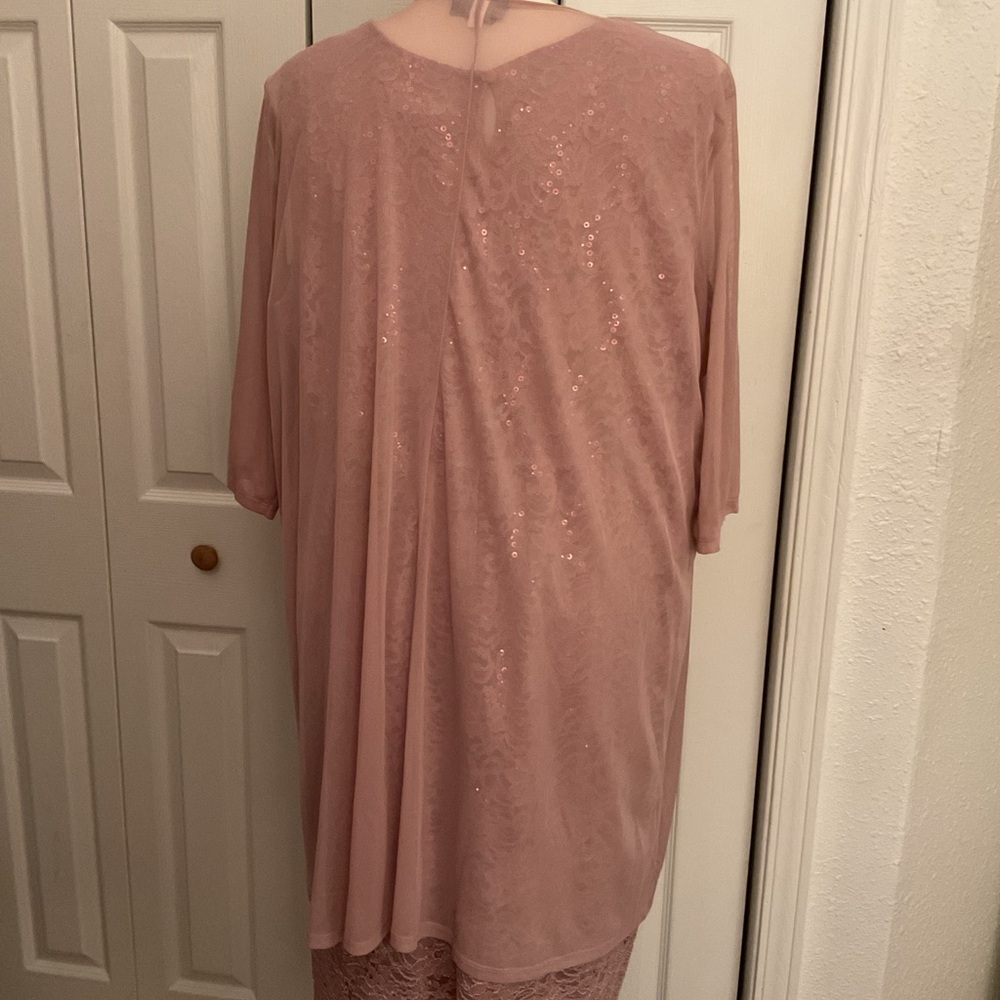 Catherine’s 2 Piece Dress Sparkly Dusty Rose Size 28W Plus Size - Picture 2 of 6